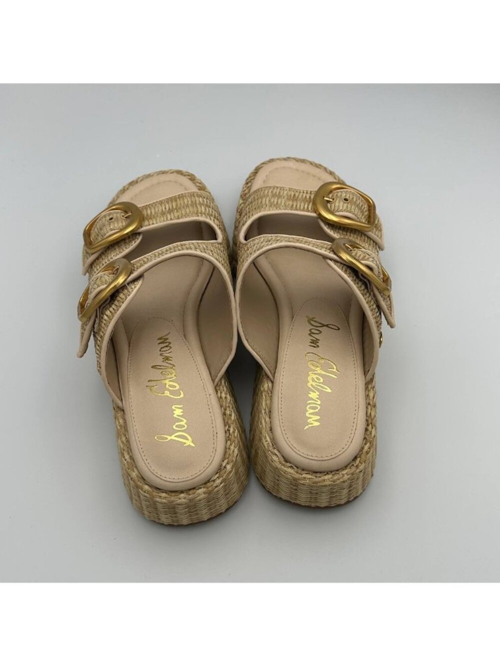 Sam Edelman Nerissa Sandals Natural Women's Size 11 Natural Weave Platform Slide - Picture 5 of 10
